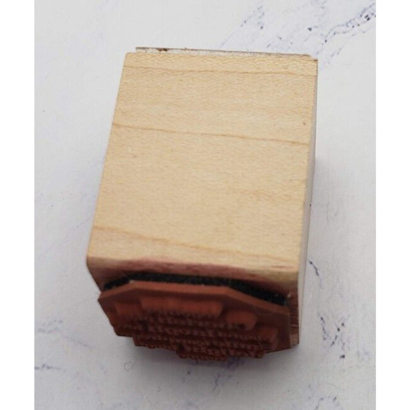 Cherish Laugh Play Small 1x1 Wood Mounted Rubber Block Stamp - Picture 4 of 7